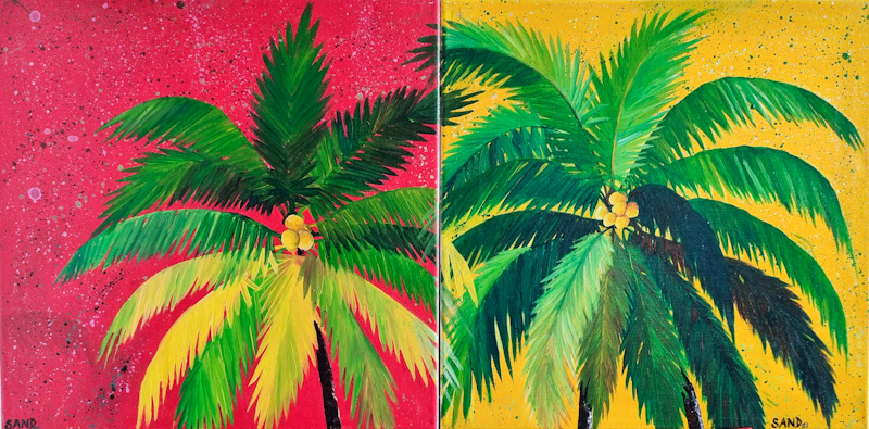 Diptych Palm Trees - Painting