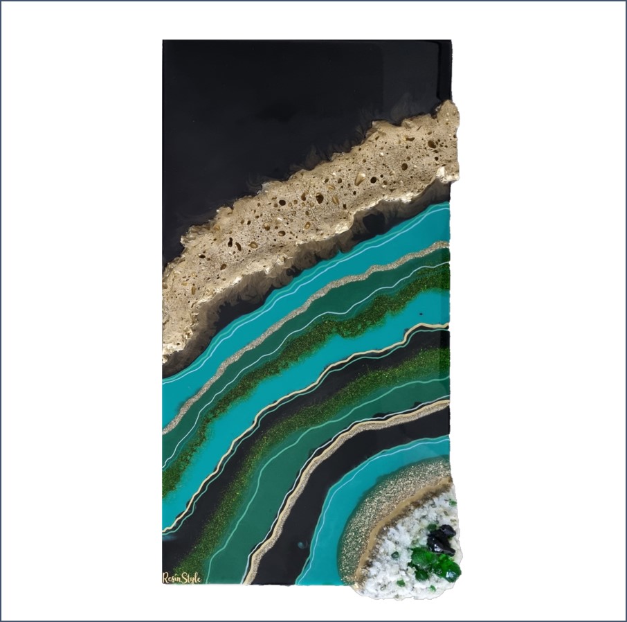 Green Malachite - Resin Wall Art