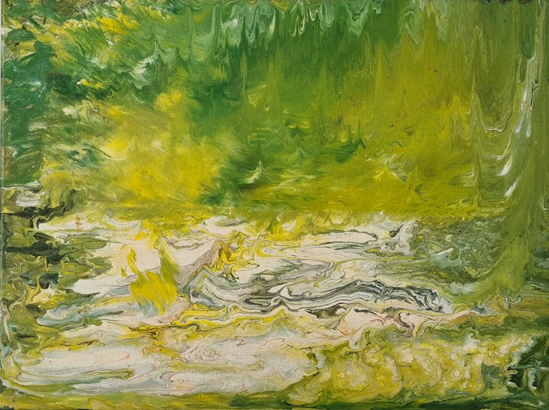 Greenriver - Abstract River Painting